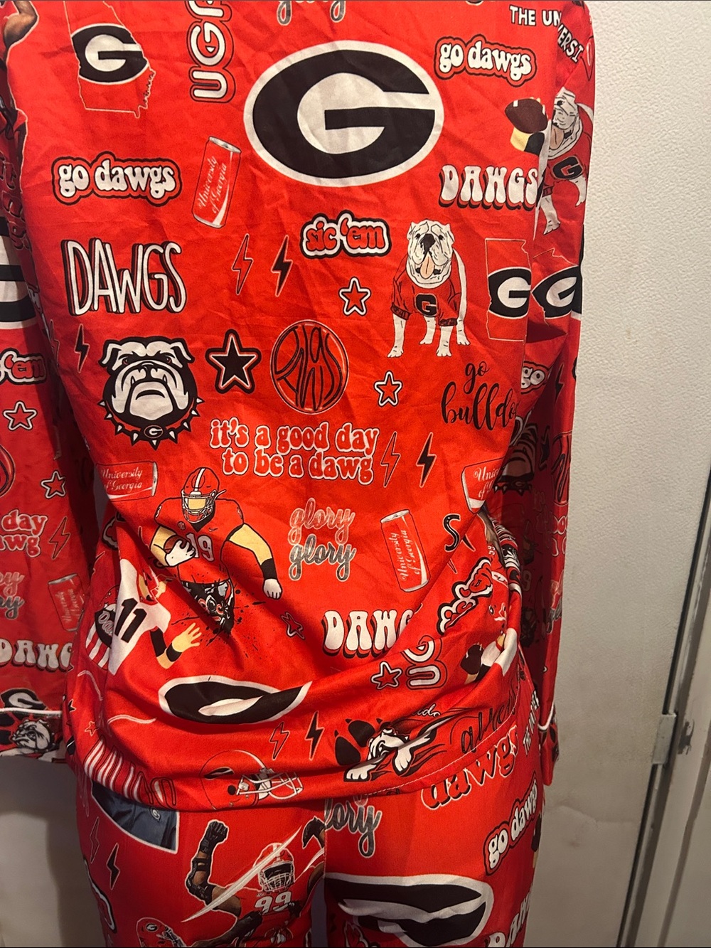 Georgia Bulldogs Red women’s Pajama Set - Collegiate Print - Picture 7 of 9